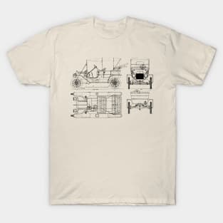 Ford Model T Technical Drawing T-Shirt